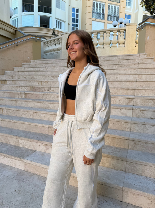 ASA Line Cropped Zip Hoodie