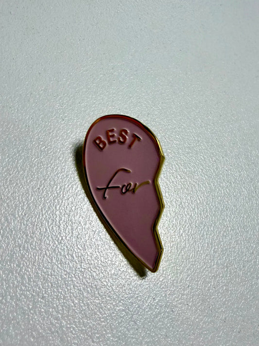Best (Split Heart) Pink Pin