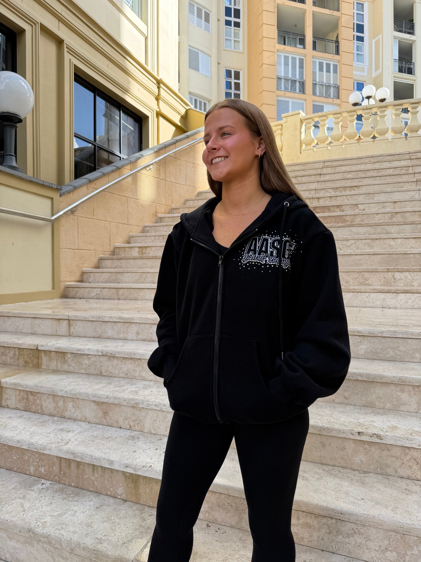 Rhinestone Grand Champion Zip Hoodie