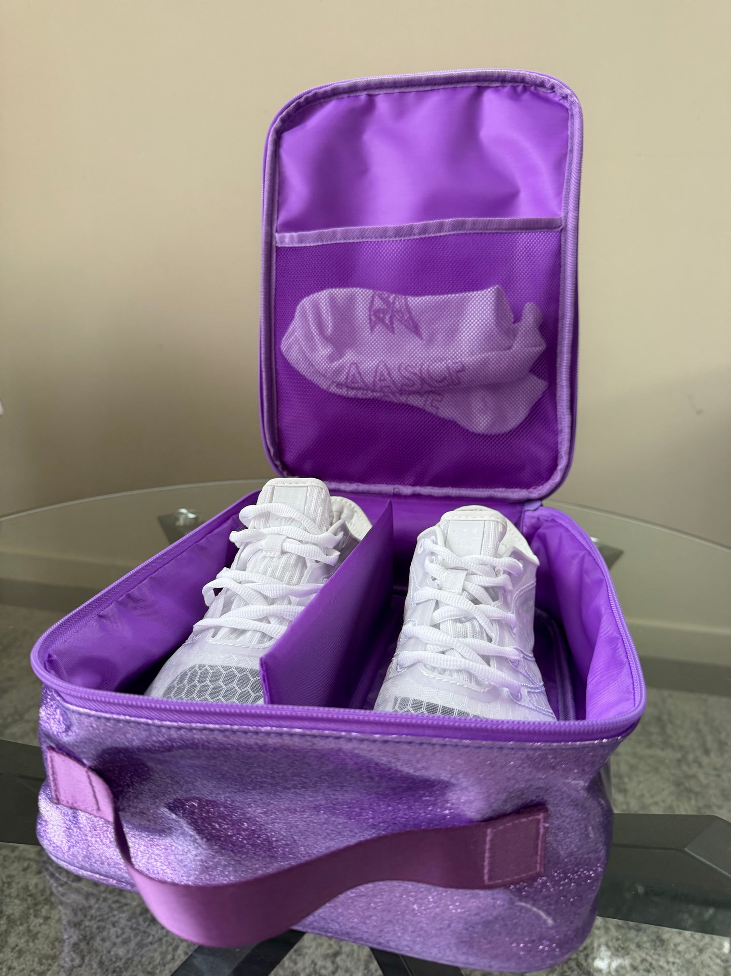 Glitter Purple Shoe Bag