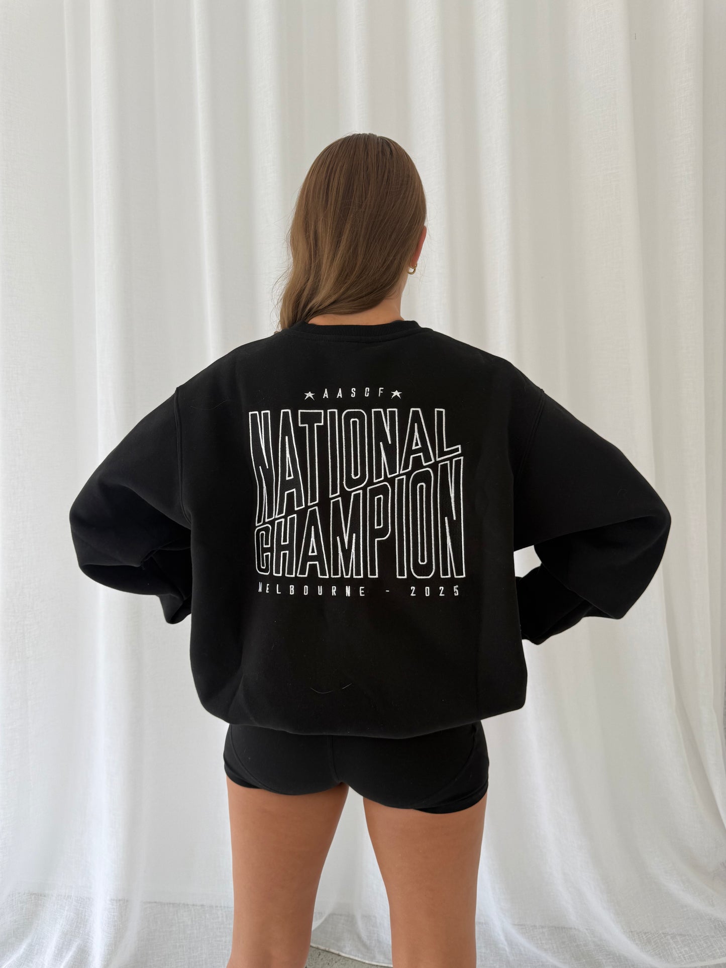 CUSTOM ORDER 2025 Embroidered National Champion Crewneck