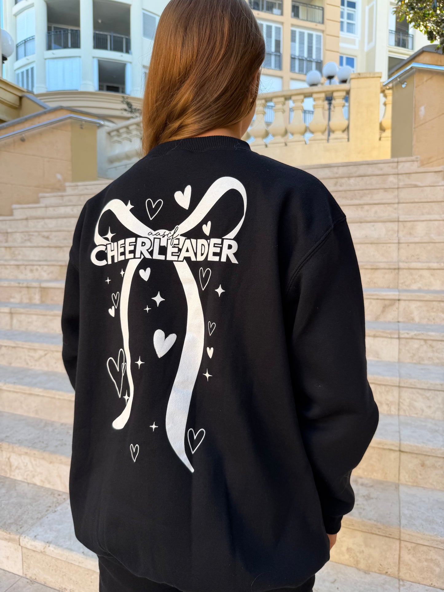 Black Bow Cheerleader Crewneck